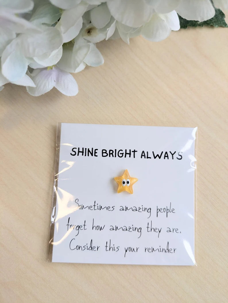 Shine Bright Always Card with Uplifting Message โ 2.6" Mini Keepsake, Personalized Option, Perfect for Friends and Loved Ones, Fast Shipping