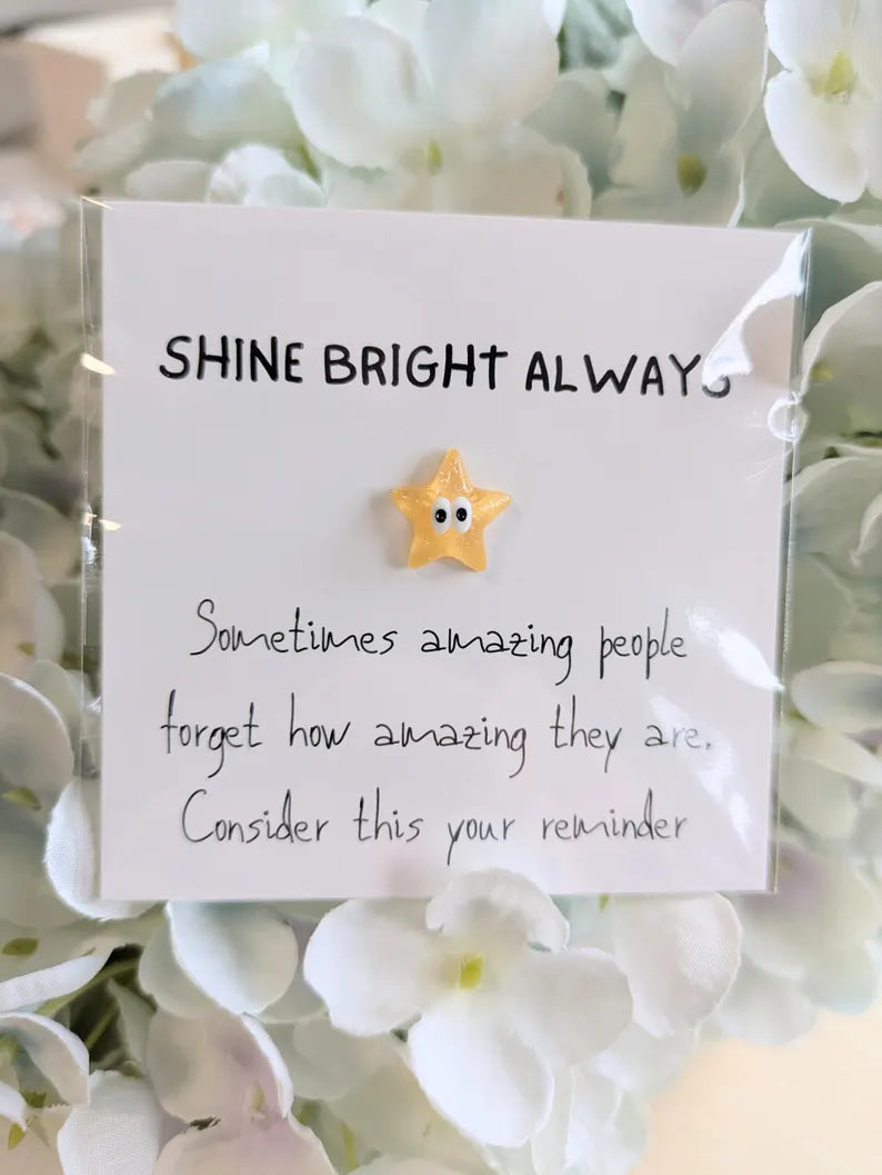 Shine Bright Always Card with Uplifting Message โ 2.6" Mini Keepsake, Personalized Option, Perfect for Friends and Loved Ones, Fast Shipping