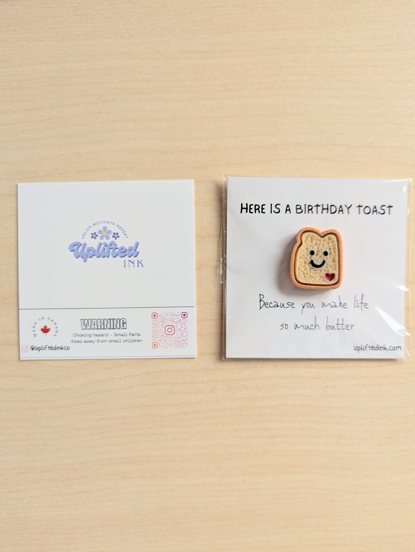 Funny Birthday Card – Mini Toast Pun Card – You Make Life So Much Butter – Cute Food Pun – 2.5" Handcrafted Card – Birthday toast