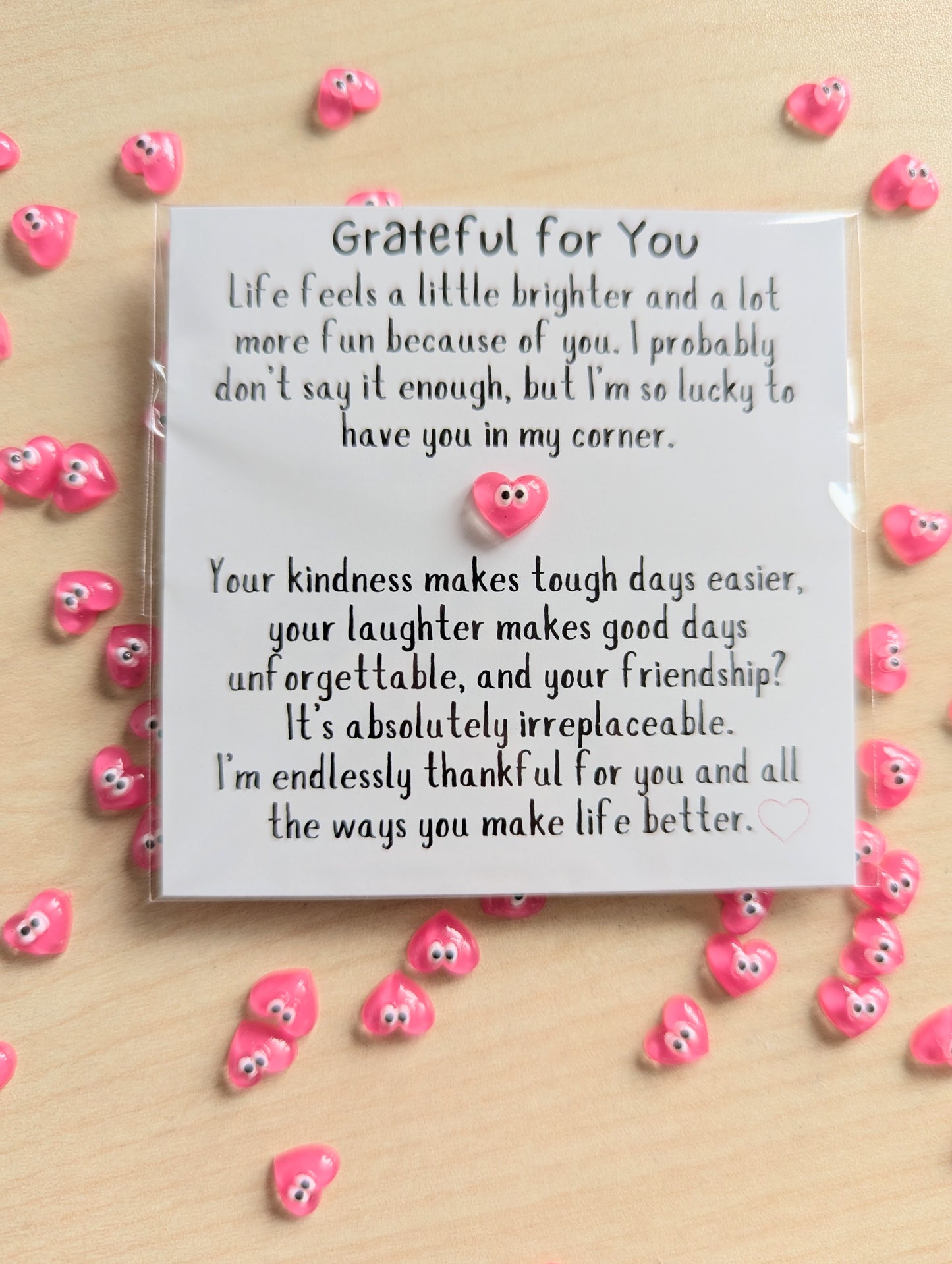 Grateful for You Friendship Card – Mini Appreciation Card for Best Friend – Thank You Card for Support