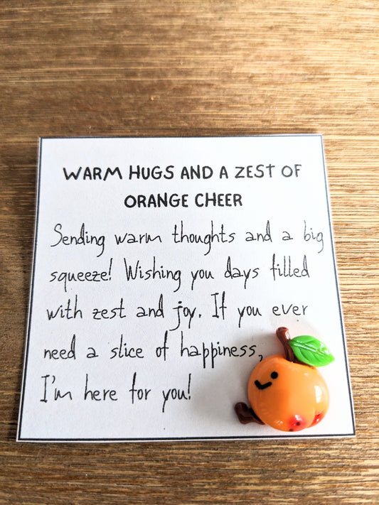 Zesty Warm Hugs Mini Uplifting Card - Spread Joy in 2.5 Inches Square!