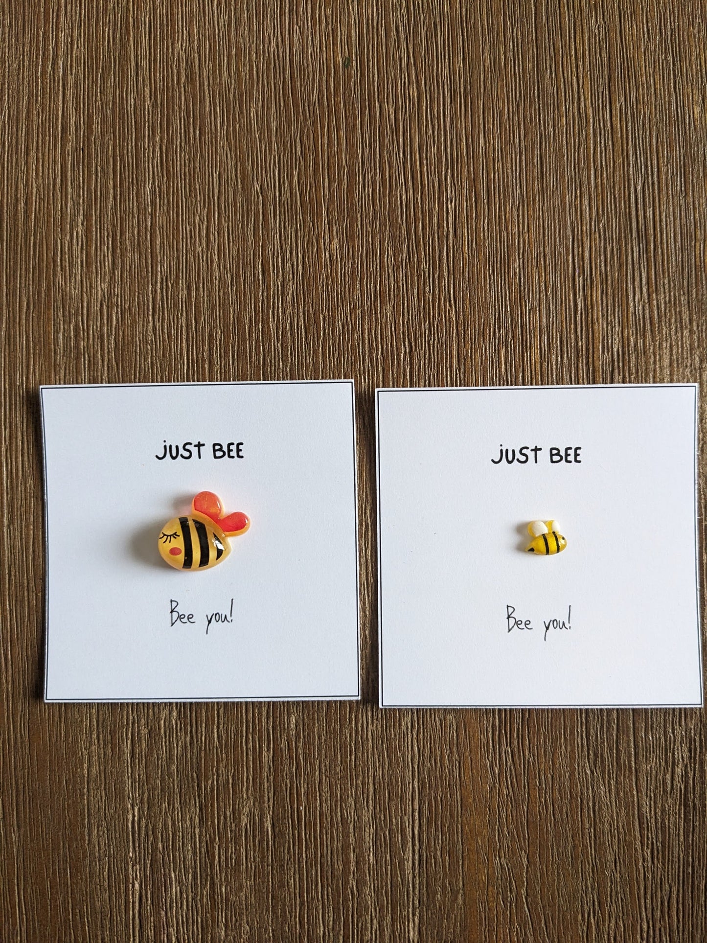 Just Bee Yourself Card with Bee Figurine - Individuality, motiational, uplifting, cute, empowering card