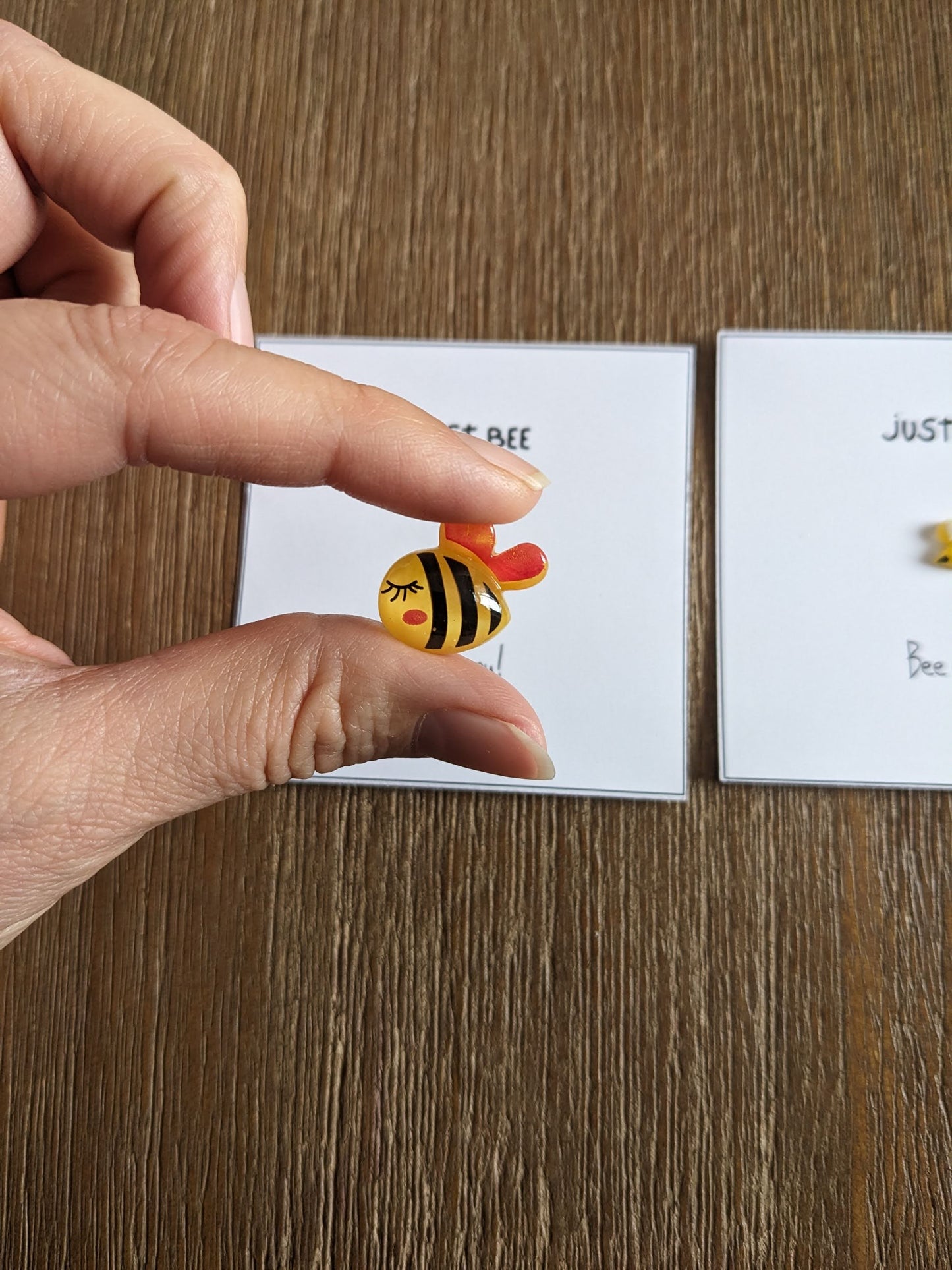 Just Bee Yourself Card with Bee Figurine - Individuality, motiational, uplifting, cute, empowering card