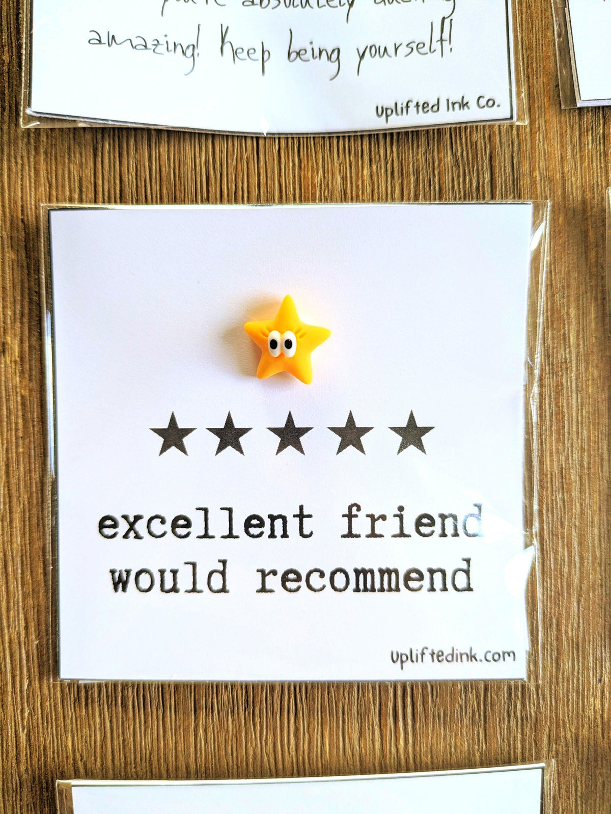 Funny Friendship Card | Excellent Friend Would Recommend | 5 Star Rating Card | Cute Appreciation Gift