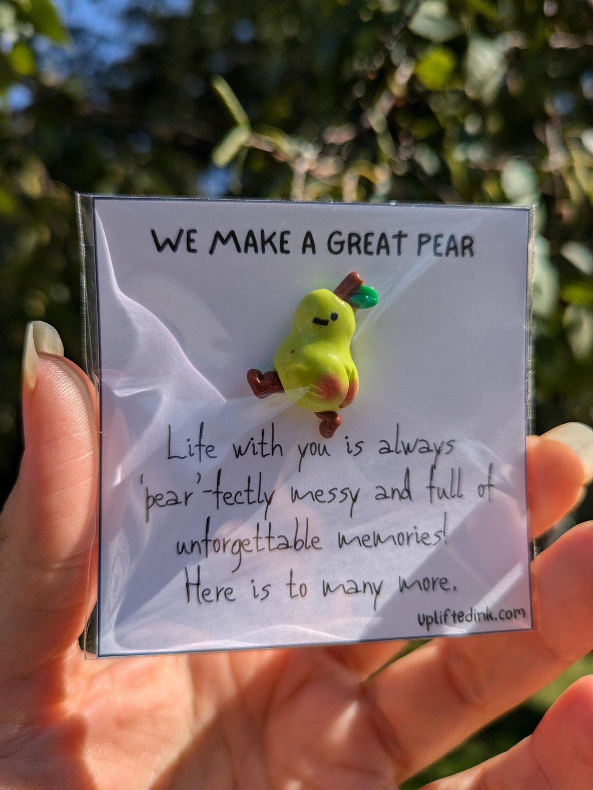 We Make a Great Pear Card with Tiny Pear Figurine | Valentine’s Day Card | Cute Love Card for Couples | Anniversary Card