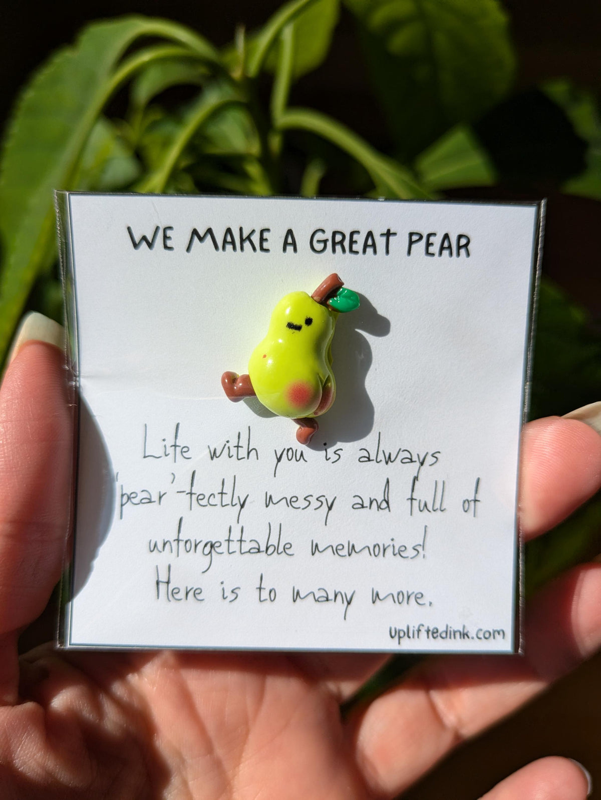 We Make a Great Pear Card with Tiny Pear Figurine | Valentine’s Day Card | Cute Love Card for Couples | Anniversary Card