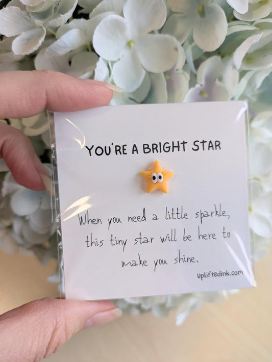 You Are a Bright Star Gift with Tiny Star – Mini Card, Personalized Message Option, uplifting motivation special people