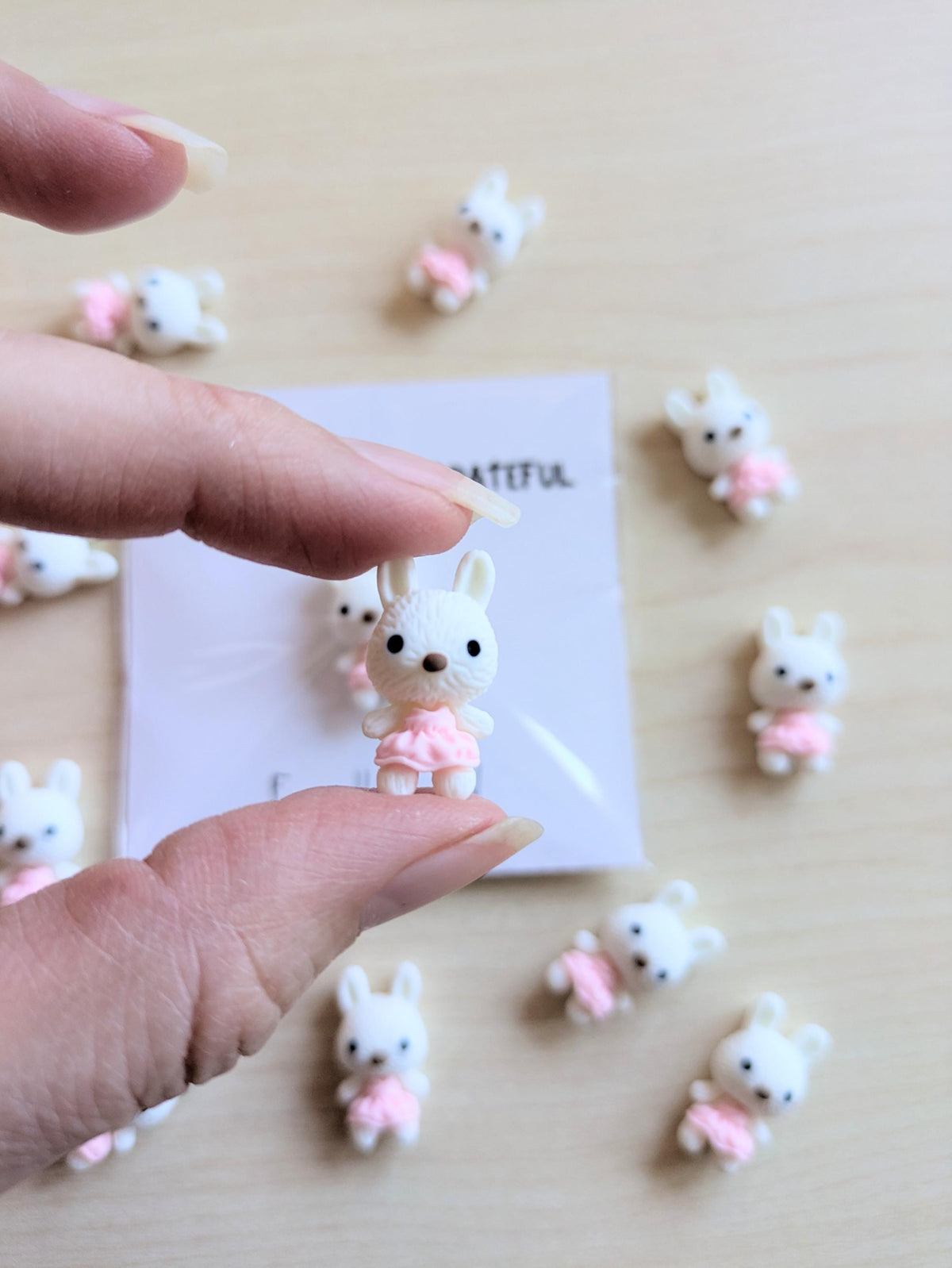 Somebody Is Grateful Card with Tiny Bunny - Cute Thank You Gift, Mini Keepsake, Personalized for Friends Coworkers Classmates or Teachers