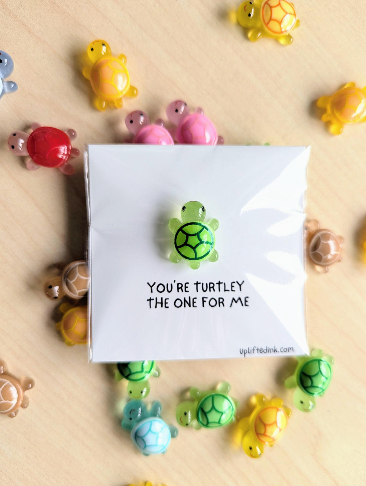 You’re Turtley the One for Me! Cute Turtle Card with Tiny TURTLE - Romantic & Funny Gift for Couples
