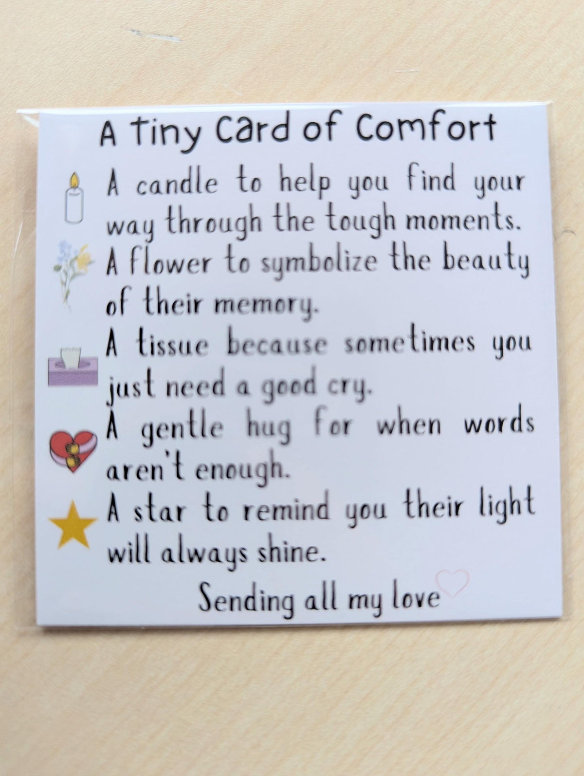 Tiny Sympathy Card – Comforting Grief Gift, Thoughtful Token of Support and Love During Loss or Hard Times