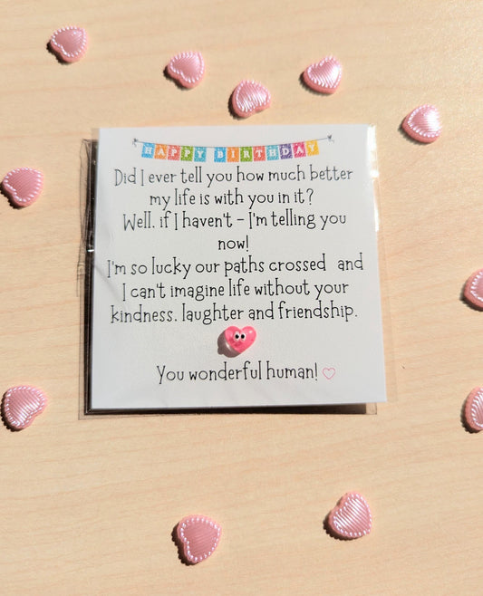 Heartfelt Birthday Card for Friend – Mini Friendship Birthday Gift – You Make Life Better Card – 2.6" Cute Card for Bestie or Loved One