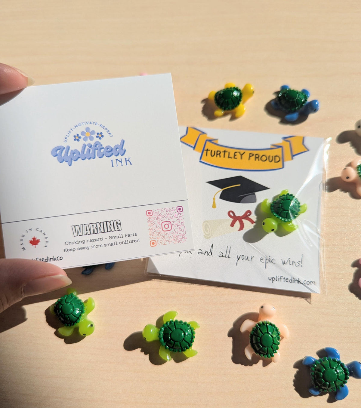 Turtley Proud Graduation Card: Mini Turtle Congrats (2.6")