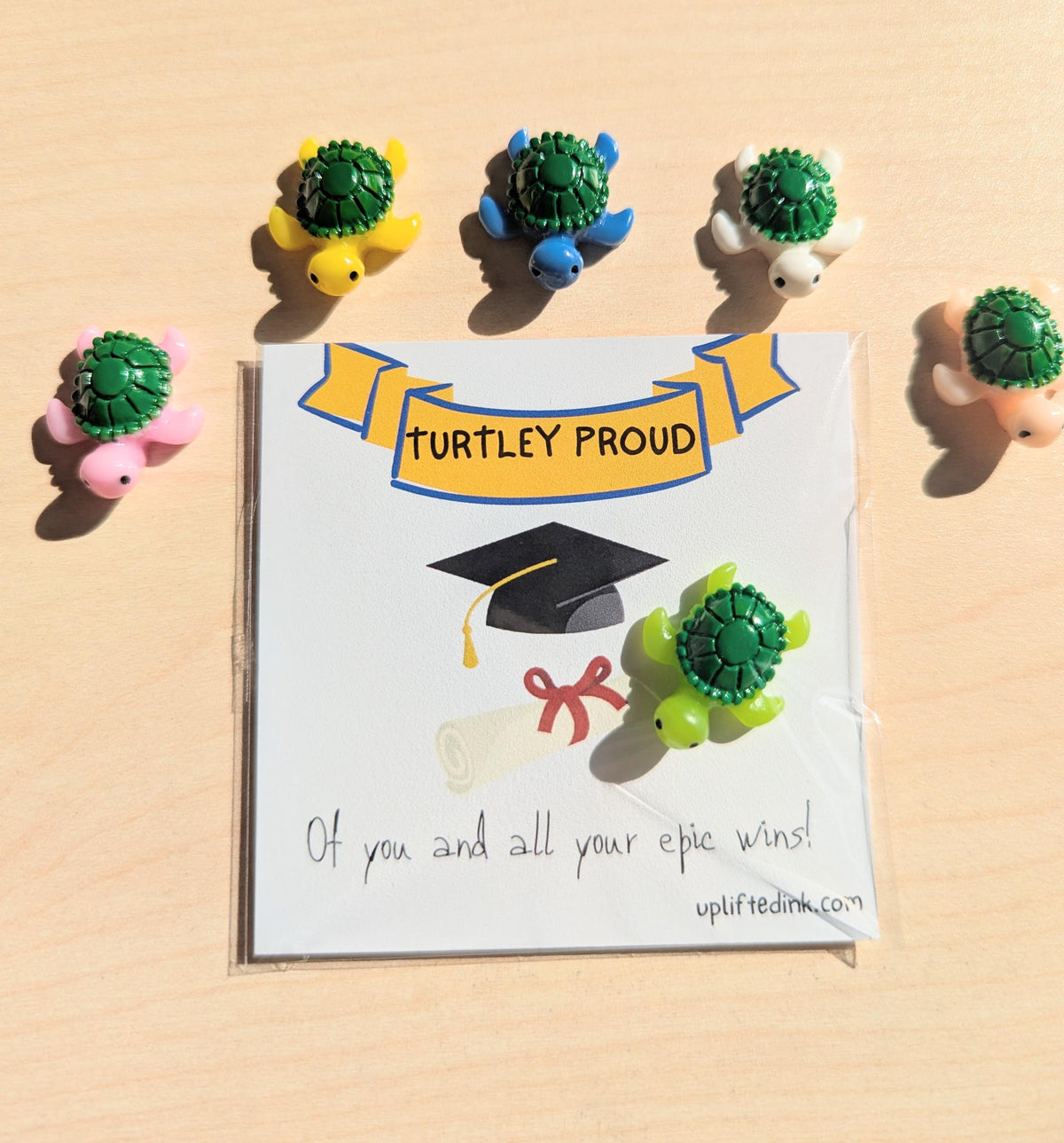 Turtley Proud Graduation Card: Mini Turtle Congrats (2.6")