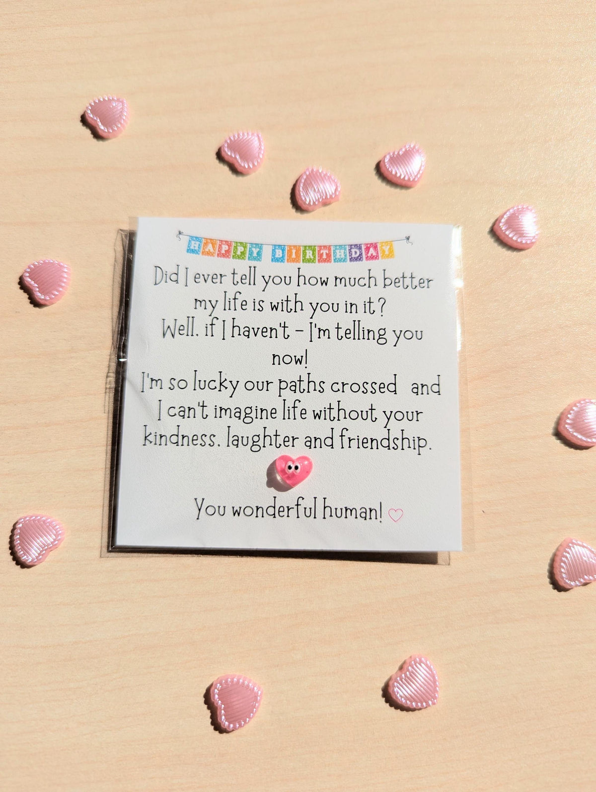 Heartfelt Birthday Card for Friend – Mini Friendship Birthday Gift – You Make Life Better Card – 2.6" Cute Card for Bestie or Loved One