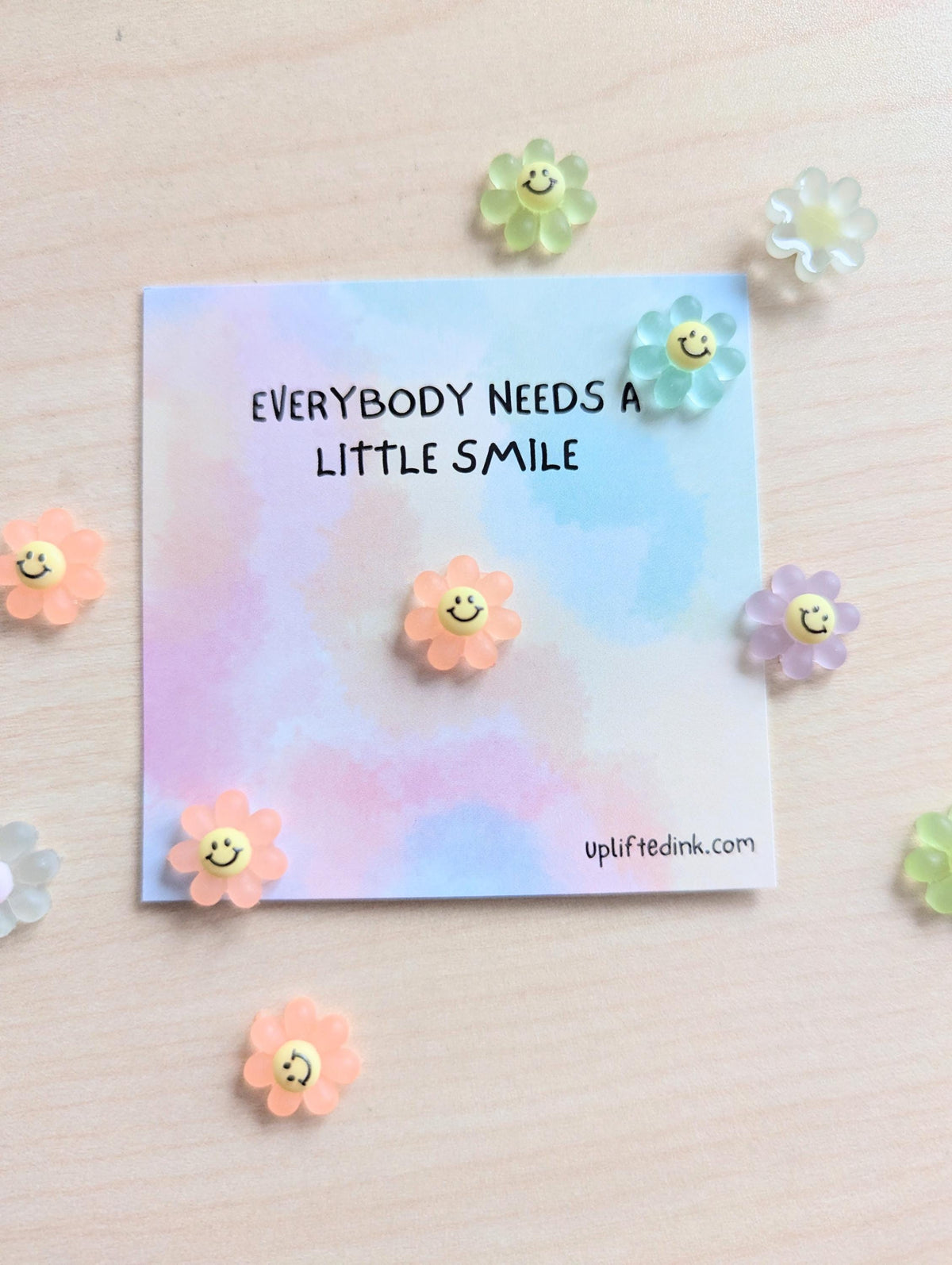 Everybody Needs a Little Smile Mini Card with Smiley Flower | Cute Encouragement Card | Happy Gift Add On | Just Because Card