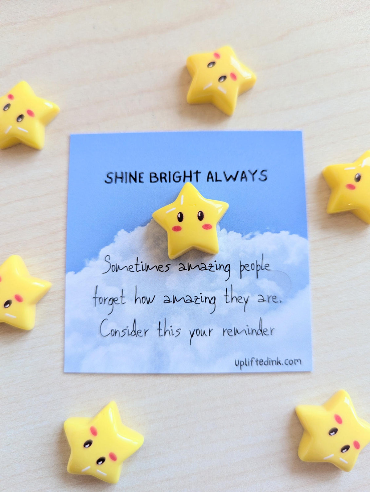 Mini Encouragement Card | Shine Bright Always | Inspirational Gift with Star | Thinking of You Card