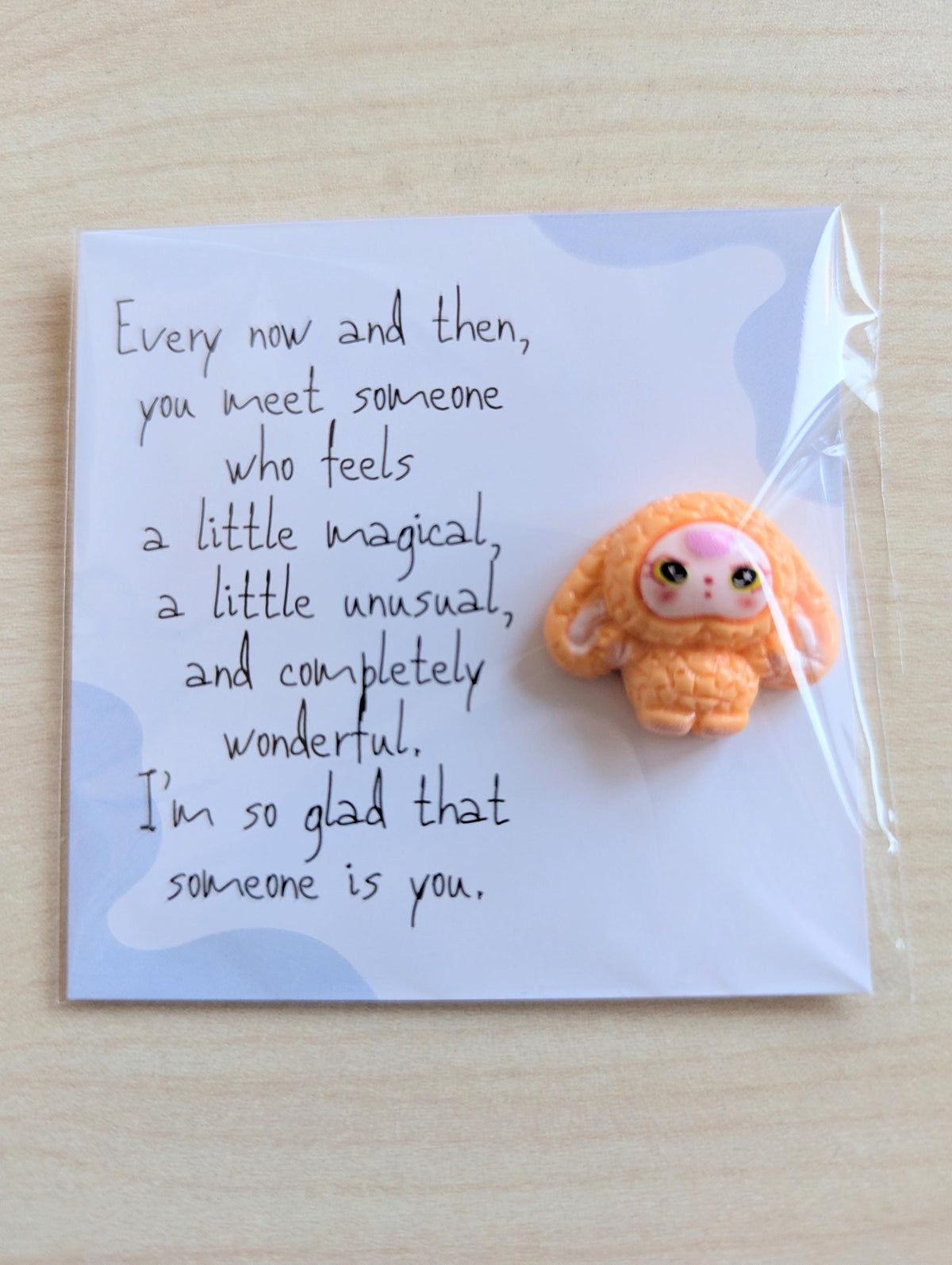 Friendship Card with Bunny | Quirky Love Card | Cute Bunny Figurine Gift | Just Because Card