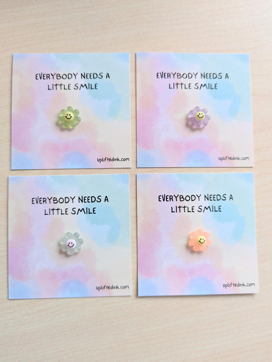 Everybody Needs a Little Smile Mini Card with Smiley Flower | Cute Encouragement Card | Happy Gift Add On | Just Because Card