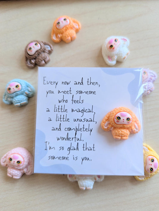 Friendship Card with Bunny | Quirky Love Card | Cute Bunny Figurine Gift | Just Because Card