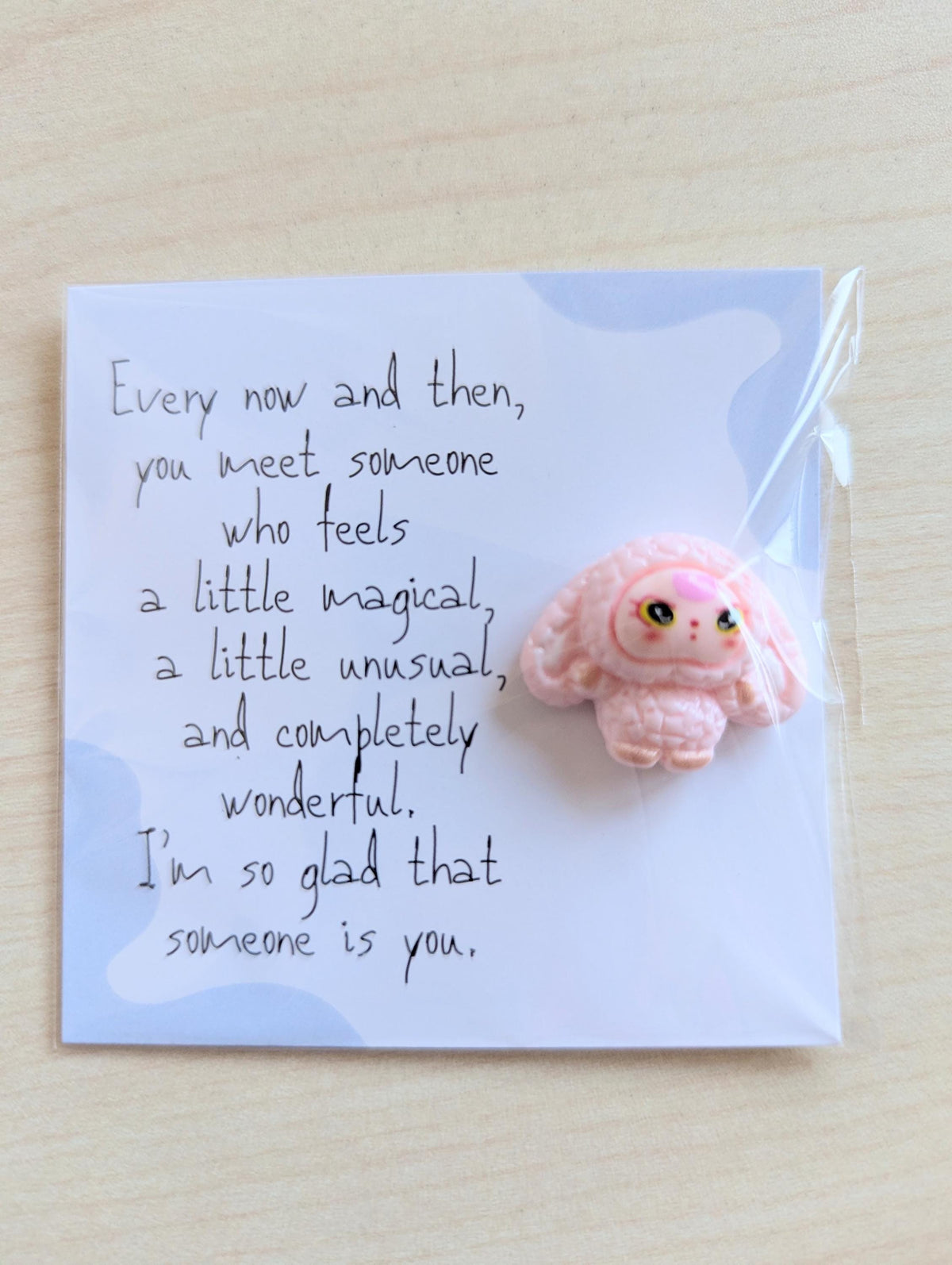Friendship Card with Bunny | Quirky Love Card | Cute Bunny Figurine Gift | Just Because Card