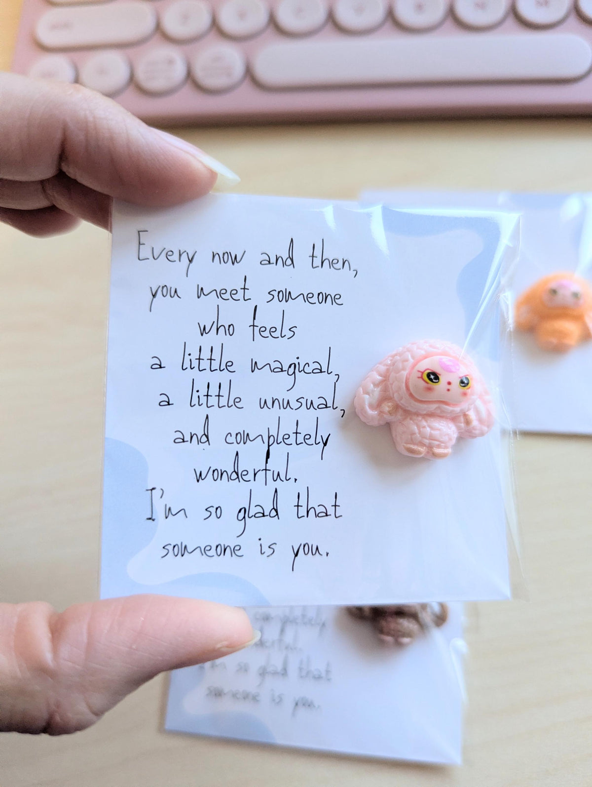 Friendship Card with Bunny | Quirky Love Card | Cute Bunny Figurine Gift | Just Because Card