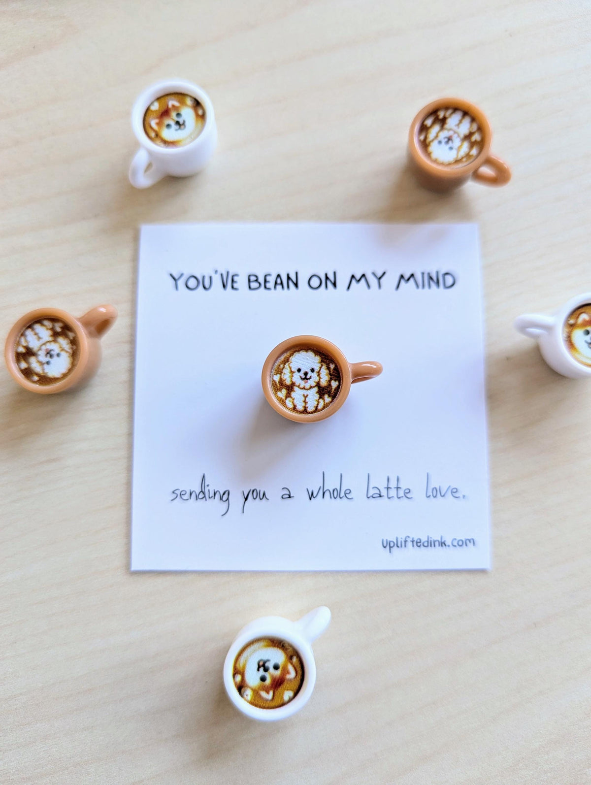 Thinking of You Card | Coffee Pun Card | Sending a Whole Latte Love | Cute Dog Card