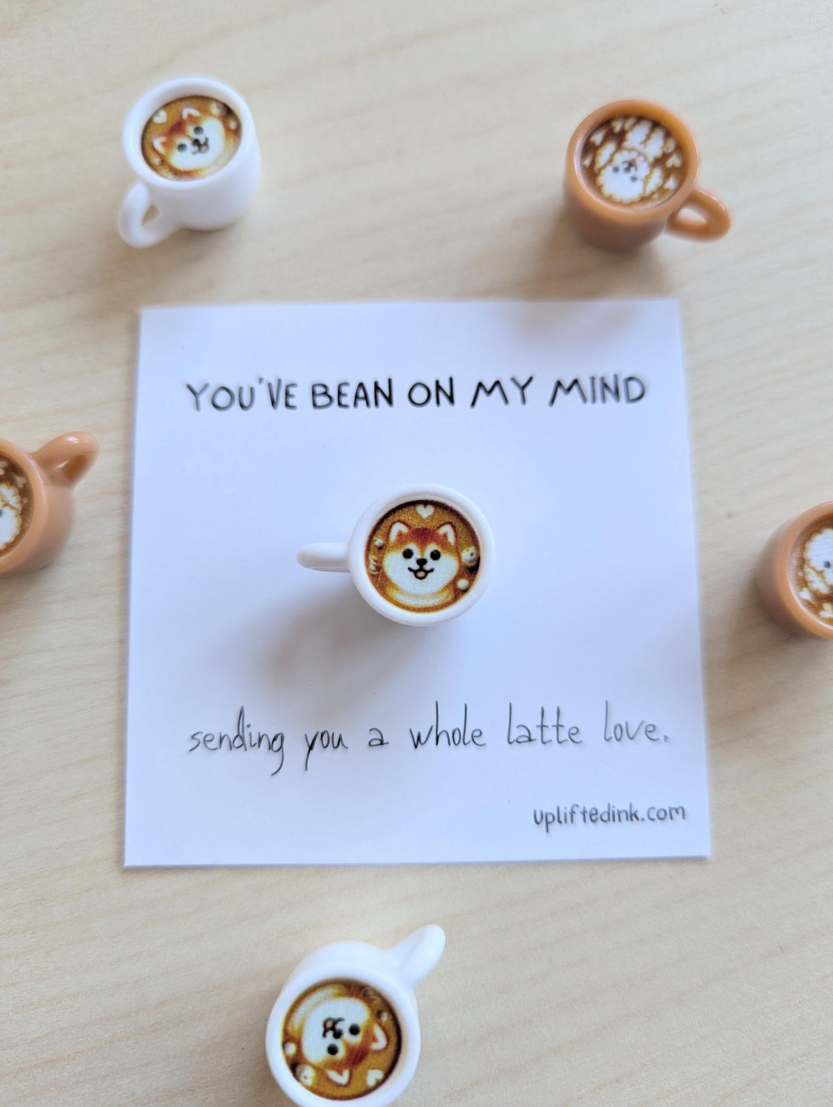 Thinking of You Card | Coffee Pun Card | Sending a Whole Latte Love | Cute Dog Card