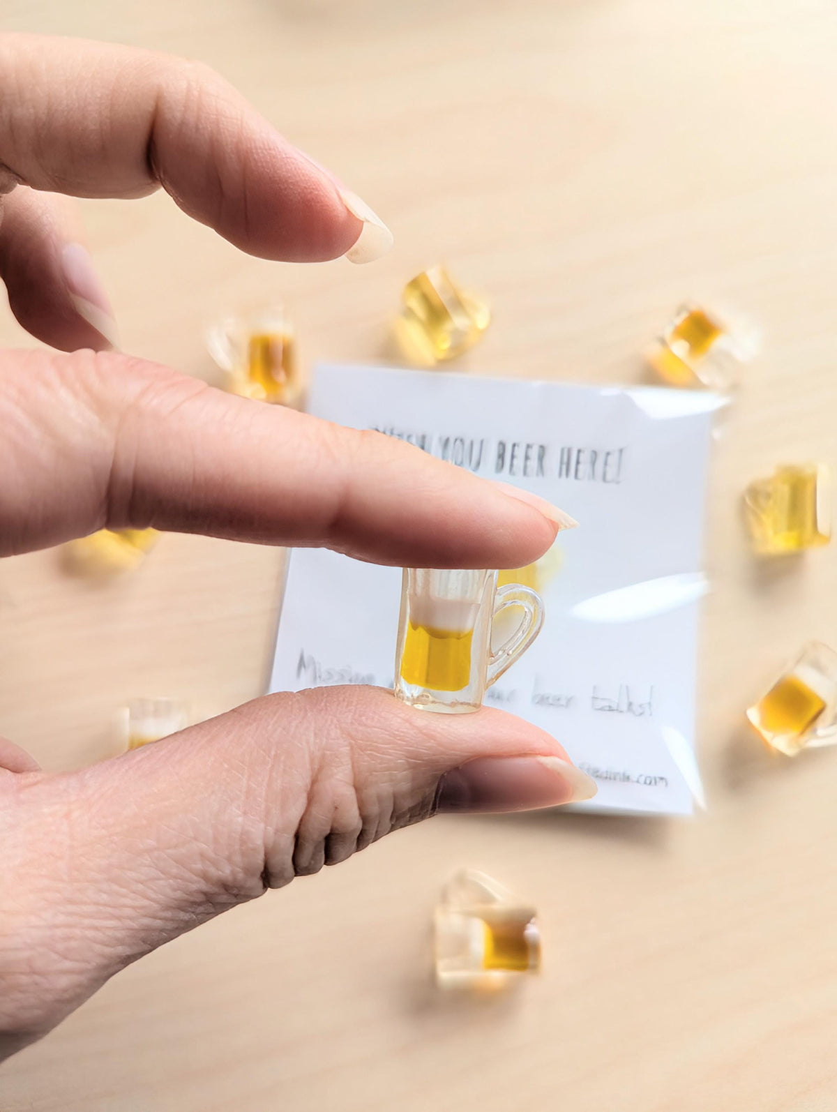 Wish You Beer Here Card | Missing You Beer Gift | Funny Beer Lover Card with Mini Beer Mug | Long Distance Friend Gift