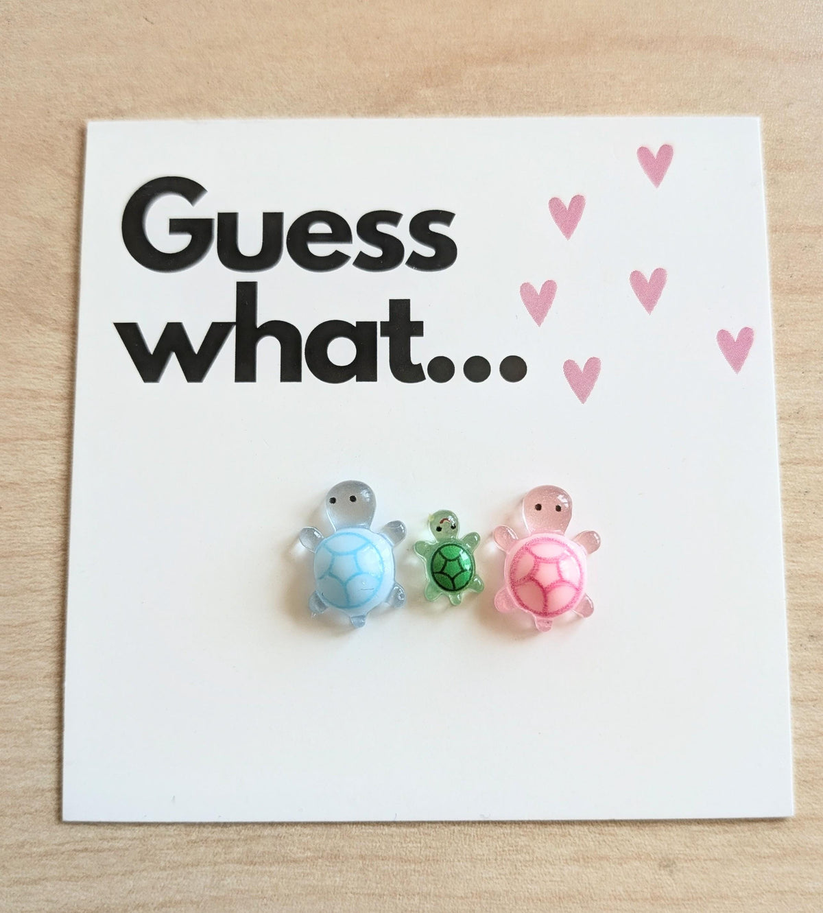 Pregnancy Announcement Card Turtle Baby Announcement Cute Pregnancy Reveal New Baby Card Twins Pregnancy Announcement Triplets Reveal (1-3)