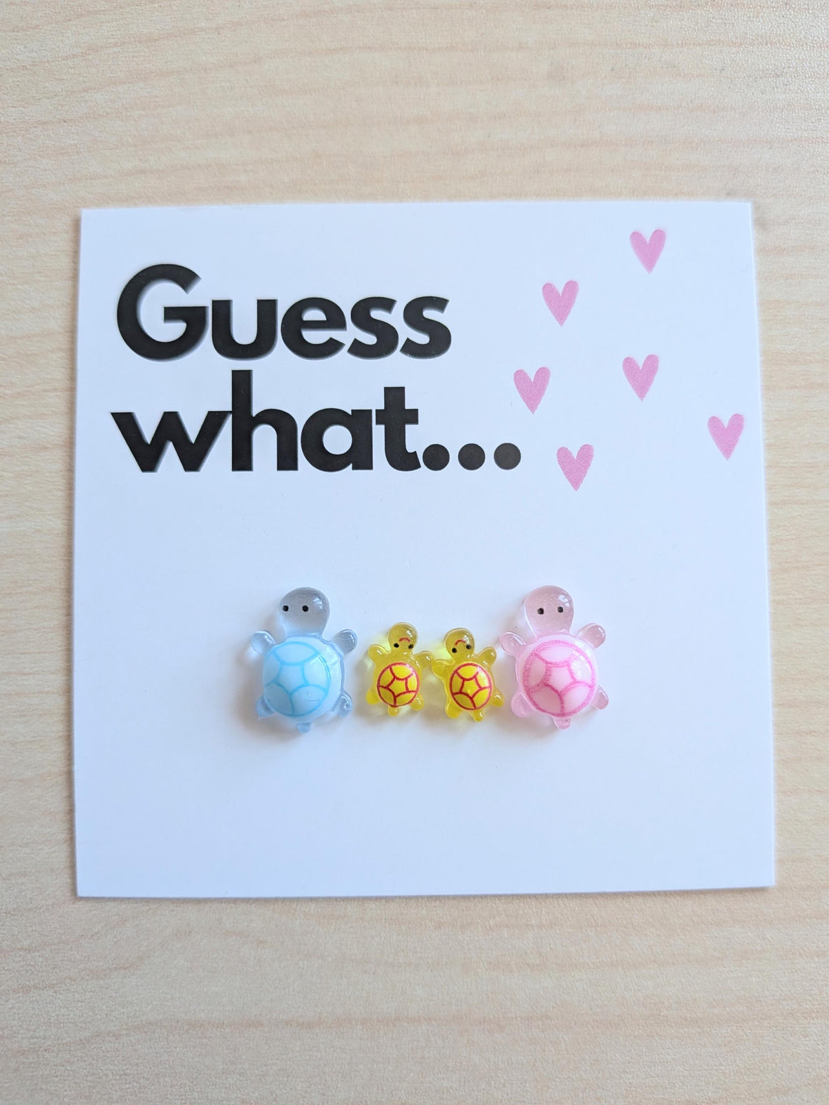 Pregnancy Announcement Card Turtle Baby Announcement Cute Pregnancy Reveal New Baby Card Twins Pregnancy Announcement Triplets Reveal (1-3)
