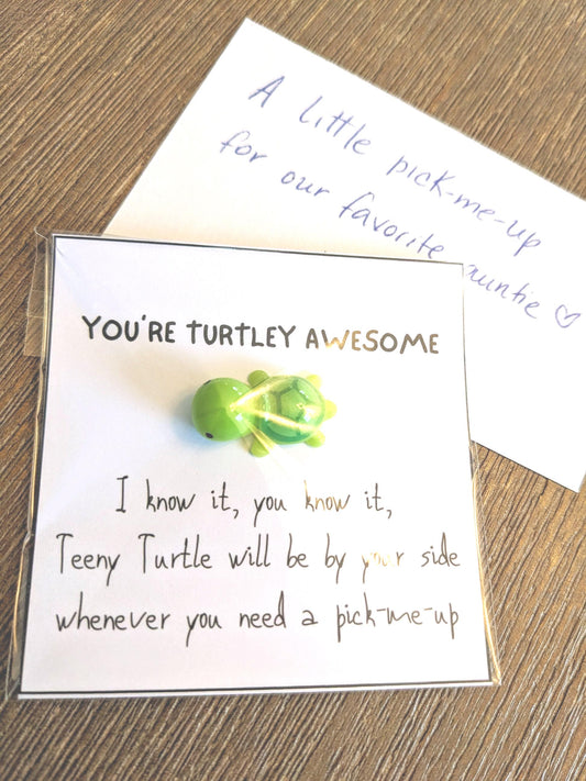 You're Turtley Awesome Card, Encouragement Greeting Card, Funny Turtle Pun, Thinking of You Gift, Cute Animal Stationery for Friend