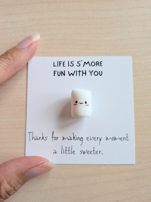 Life Is S’more Fun With You Card, Friendship Gift, Cute Appreciation Card, Best Friend Gift, Thank You Card, Marshmallow Trinket