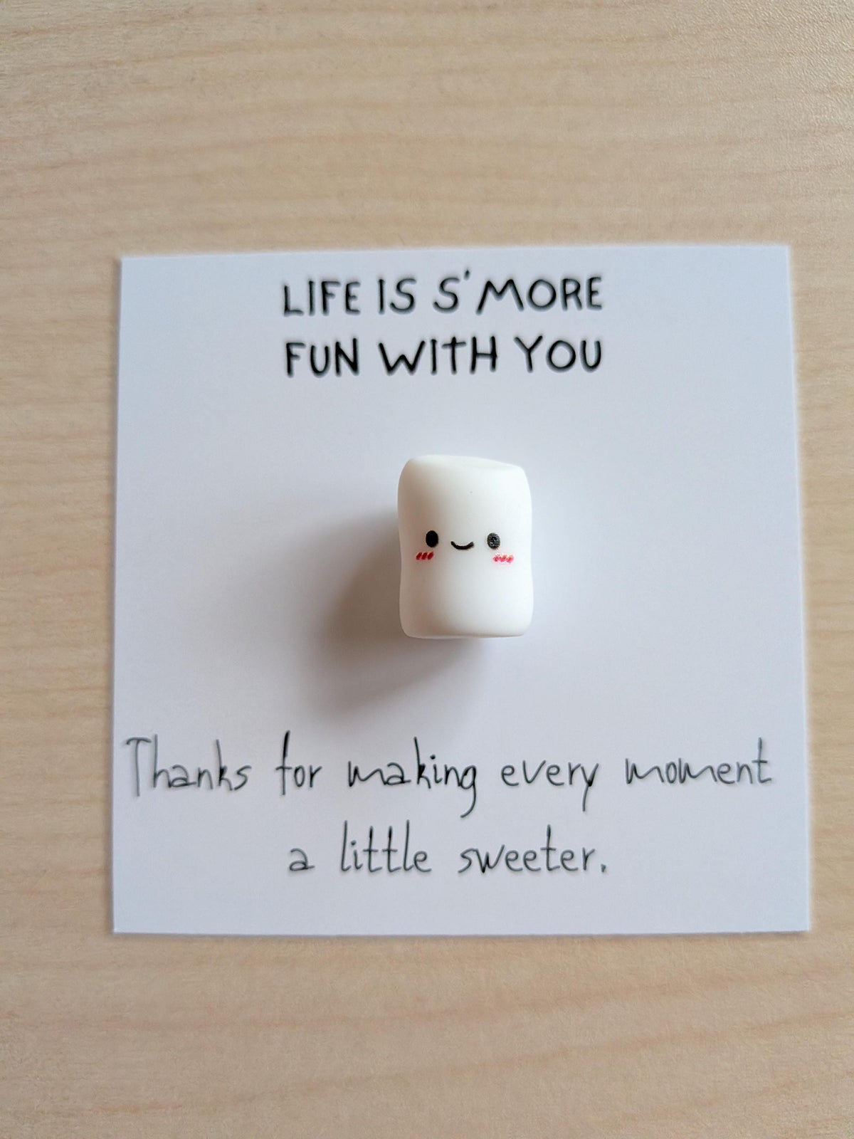 Life Is S’more Fun With You Card, Friendship Gift, Cute Appreciation Card, Best Friend Gift, Thank You Card, Marshmallow Trinket