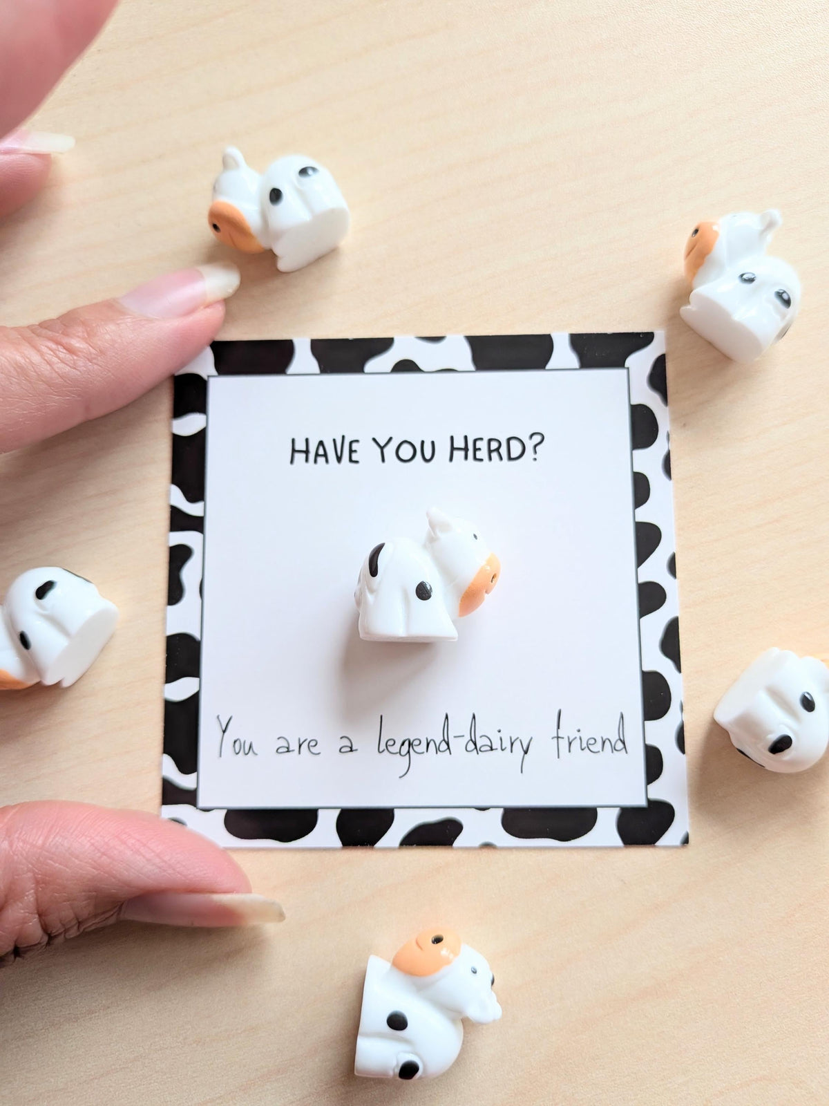 You Are Legendary Friend Card with Adorable Cow Figurine – 2.6" Mini Keepsake note, Personalized Message, Perfect for Friends and Loved Ones