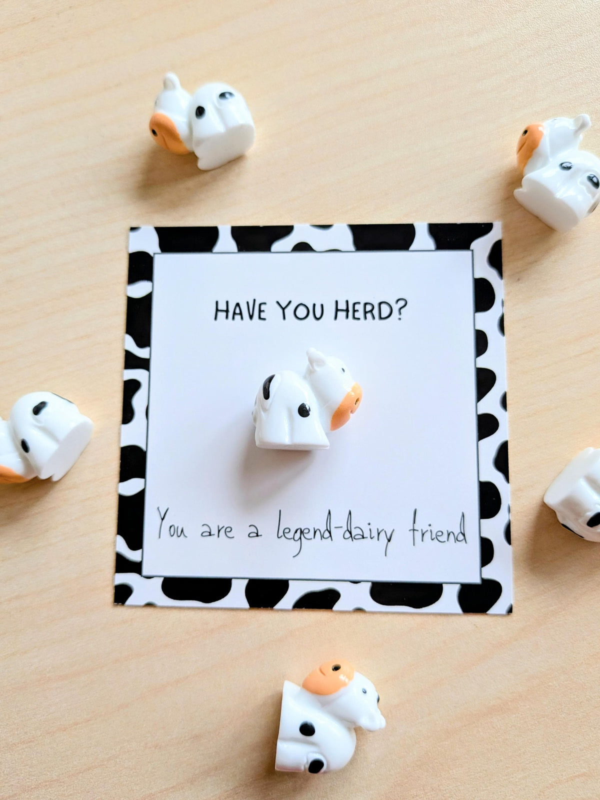 You Are Legendary Friend Card with Adorable Cow Figurine – 2.6" Mini Keepsake note, Personalized Message, Perfect for Friends and Loved Ones